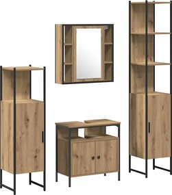 vidaXL Σετ Επίπλων Μπάνιου 4 pcs Artisan Oak Επεξεργασμένο ξύλο