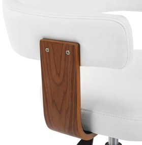 Καρέκλες Τραπεζαρίας Περιστρ. 2 τεμ Λευκό Λυγ. Ξύλο/Συνθ. Δέρμα - Λευκό
