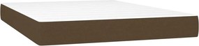 vidaXL Κρεβάτι Boxspring με Στρώμα Σκούρο Καφέ 140x190 εκ. Υφασμάτινο