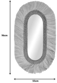 Καθρέπτης Nabore Inart abaca σε φυσικό χρώμα 55x4x96εκ 55x4x96 εκ.