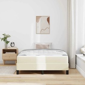 vidaXL Σκελετός Κρεβατιού με στρώμα Κρεμ 120 x 200 cm ύφασμα