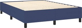 vidaXL Κρεβάτι Boxspring με Στρώμα Μπλε 140x200 εκ. Υφασμάτινο