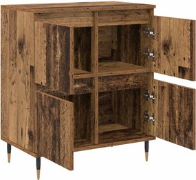 vidaXL Ντουλάπι αποθήκευσης 2 pcs Παλιό ξύλο 60 x 35 x 70 cm