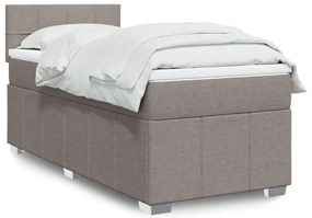 Κρεβάτι Boxspring με Στρώμα Taupe 90x190 εκ.Υφασμάτινο - Μπεζ-Γκρι