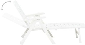 vidaXL Ξαπλώστρα Πτυσσόμενη Λευκή Πλαστική
