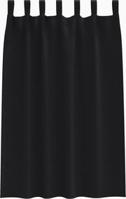 vidaXL Κουρτίνες Μαύρης Ύφανσης με Δαχτυλίδια 2 pcs Μαύρο