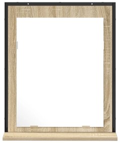 vidaXL Καθρέφτης μπάνιου  με ράφι Sonoma Oak 50x12x60 εκ. Επεξεργασμένο ξύλο