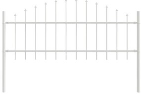 vidaXL Φράχτης κήπου  με καμάρα Λευκό 1,7x0,75 μ Ατσάλι