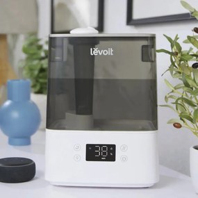 Υπερηχητικός έξυπνος υγραντήρας αέρα Levoit Classic 300S, 47 m2, 26W, 6 L, Smart, WiFi, φωνητικές εντολές, αυτονομία 60 ώρες, λευκό/γκρι