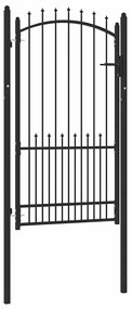 vidaXL Πύλη Φράχτη Μαύρο 100 x 175 cm Ατσάλι με Επικάλυψη Πούδρας