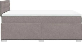 vidaXL Κρεβάτι Boxspring με Στρώμα Taupe 120x190 εκ. Υφασμάτινο