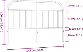 vidaXL Ανταλλακτικό κεφαλάρι Λευκό 135 εκ. Μεταλλικό