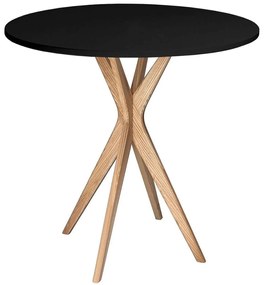 Τραπέζι Jubi JUBITSROBLACK Φ70x73cm Natural-Black Mdf, Wood
