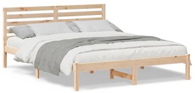 vidaXL Σκελετός Κρεβατιού Καφέ 150 x 200 cm Συμπαγές ξύλο πεύκου