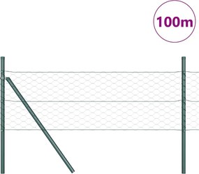 vidaXL Έξιγωνο φράχτη σταθερού εδάφους 100 x 0,5 μ Πράσινο Δίχτυ