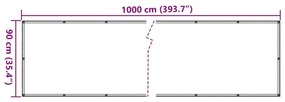 Περίφραξη Μπαλκονιού Εμφάνιση Πέτρας 1000x90 εκ. PVC - Γκρι