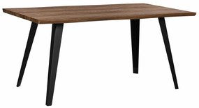 Τραπέζι Berwyn 1342, Μαύρο, Σκούρο ξύλο, 76x90x160cm, 30 kg, Ινοσανίδες μέσης πυκνότητας, Μέταλλο | Epipla1.gr