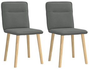 vidaXL Καρέκλες Τραπεζαρίας 2 τεμ Σκ. Γκρι Υφασμάτινες