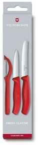 Μαχαίρια Με Αποφλοιωτή Swiss Classic 6.7111.31 (Σετ 3τμχ) Red Victorinox Πολυπροπυλένιο