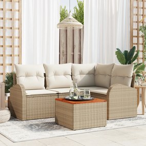 vidaXL Σετ Σαλονίου Κήπου 5 pcs Beige, λευκό Μεγάλο