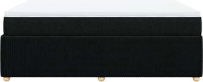 vidaXL Κρεβάτι Boxspring με Στρώμα Μαύρο 140x190 εκ. Υφασμάτινο