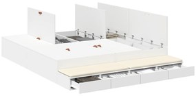 vidaXL κεφαλόσκαλο αποθήκευσης  Λευκό 200x200 εκ