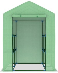 vidaXL Θερμοκήπιο με Ράφια 143 x 143 x 195 εκ. από Ατσάλι