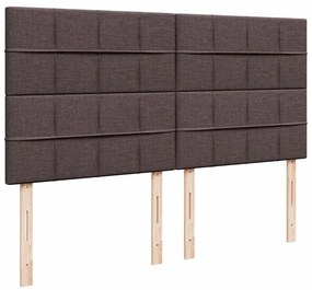 VidaXL Κρεβάτι Boxspring με Στρώμα Σκούρο Καφέ 200x200 εκ. Υφασμάτινο