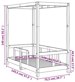 ΠΛΑΙΣΙΟ ΠΑΙΔΙΚΟΥ ΚΡΕΒΑΤΙΟΥ 70 X 140 ΕΚ. ΑΠΟ ΜΑΣΙΦ ΞΥΛΟ ΠΕΥΚΟΥ 834510