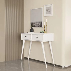 Stewehome Μοντέρνα κονσόλα εισόδου με 2 συρτάρια λευκό 90x35x82 cm