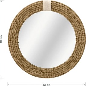 Καθρέπτης Rope pakoworld φυσικό 60x2x60εκ