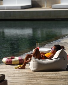 Πουφ Υφασμα Εξωτερικου Χωρου Μπεζ