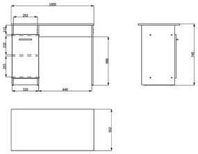 Γραφείο Rey Sonoma 100x50x74,5 εκ. 100x50x74.5 εκ.