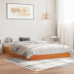 vidaXL Σκελετός Κρεβατιού Χωρίς Στρώμα Καφέ 140x200 Μασίφ Ξύλο Πεύκου