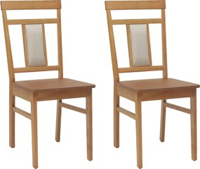 vidaXL Καρέκλα τραπεζαρίας 2 pcs Φυσικό Στερεό Ξύλο Ραβέντι
