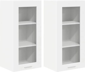 vidaXL Κρεμαστό ντουλάπι με αποθήκευση 2 pcs Λευκό 40 x 31 x 80 εκ.