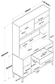 Mπουφές με ράφι Cordie λευκό μελαμίνης 120x40x184.2εκ 120x40x184.2 εκ.