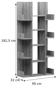 Βιβλιοθήκη Charles pakoworld μελαμίνης sonoma 90x31x182,5εκ (1 τεμάχια)