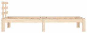vidaXL Πλαίσιο Κρεβατιού 75 x 190 εκ. από Μασίφ Ξύλο Small Single