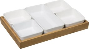 Ορντεβιέρα Σερβιρίσματος 5 Θέσεων (28x18.8) S-D White Bamboo 173778