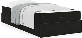 vidaXL Σκελετός κρεβατιού με στρώμα 2 pcs Μαύρο Βελούδο