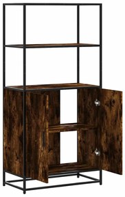 Highboard Καπνιστή δρυς 68x35x139 cm Κατασκευασμένο ξύλο - Καφέ