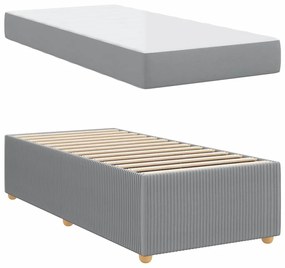 vidaXL Σκελετός Κρεβατιού Άλλο Ανοιχτό γκρι 90 x 200 cm ύφασμα