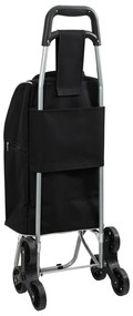 vidaXL Μαύρο Καρότσι Ψωνίων με Σκαλοπατήματα 38 L