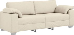 vidaXL 3-Θέσιος καναπές Μπεζ 220 cm Ύφασμα μείγματος λινών