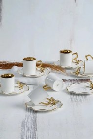 Σετ πορσελάνιων φλιτζανιών καφέ για 6 άτομα Λευκό