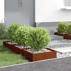 vidaXL Περίγραμμα γκαζόν Σκ rusty 40 x 40 x 13 cm