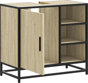vidaXL Ντουλάπι Νιπτήρα Μπάνιου Sonoma Δρυς 65 x 33 x 60 εκ. από Τεχνητό Ξύλο