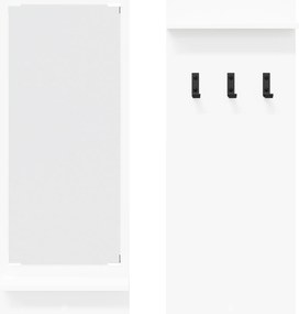 vidaXL Τοίχου Κρεμάστρα Λευκό 70 x 10 x 90 εκ. Επεξεργασμένο ξύλο