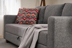 Τριθέσιος Καναπές Κρεβάτι Γκρι ALY 80x220x83